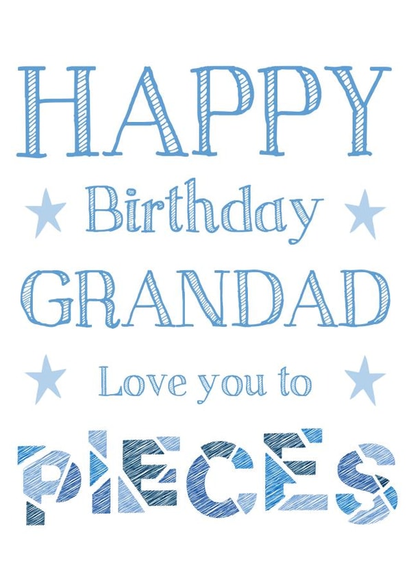Classic Birthday Card - For Grandad - Stars created by Hello Fridays Studio