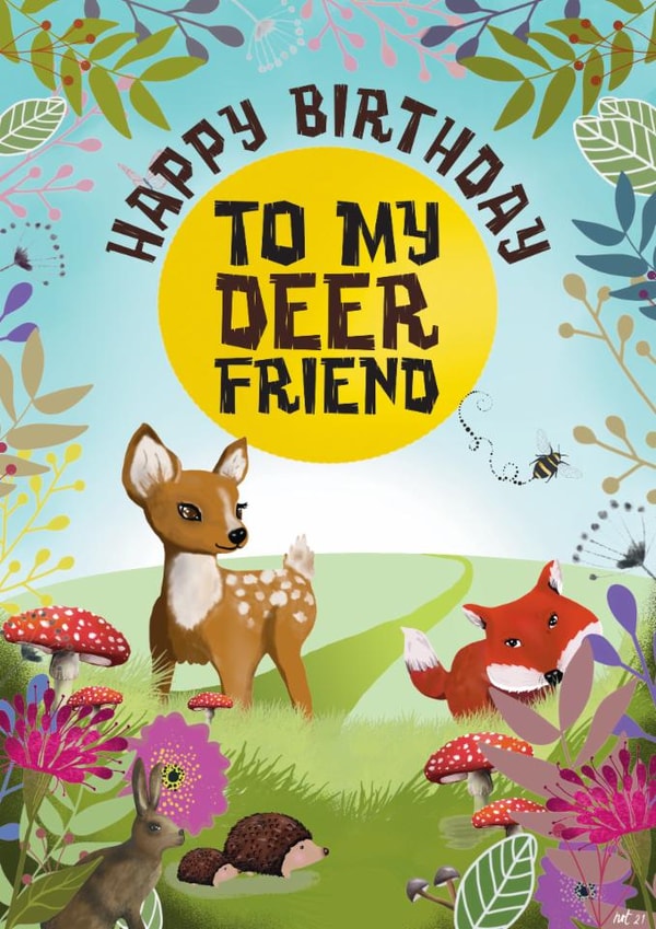 My Deer Woodland Friend Birthday Card created by HelenFaerieArt