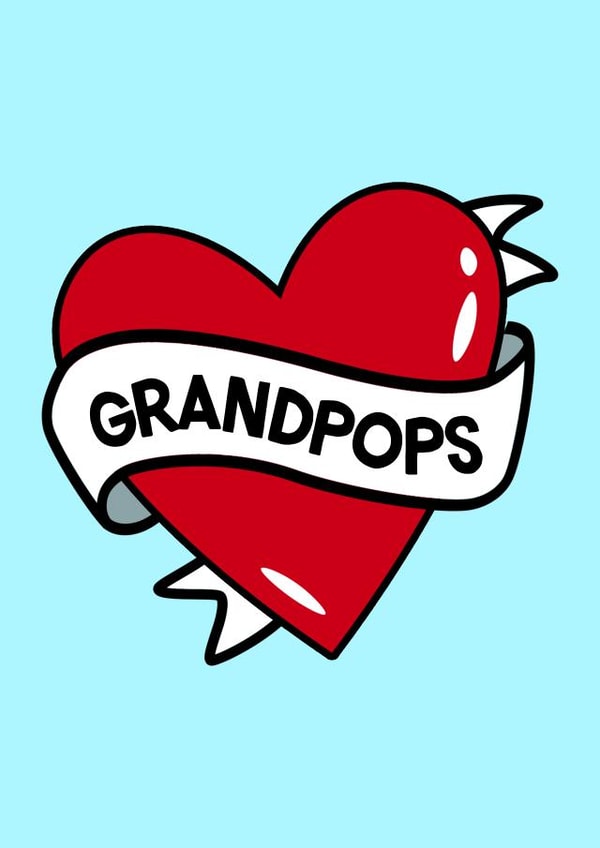 'Grandpops' Tattoo Heart Birthday Card created by Fighty Pants