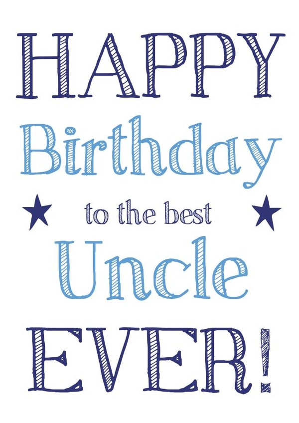 Cute blue Happy Birthday card for Uncle created by Hello Fridays Studio