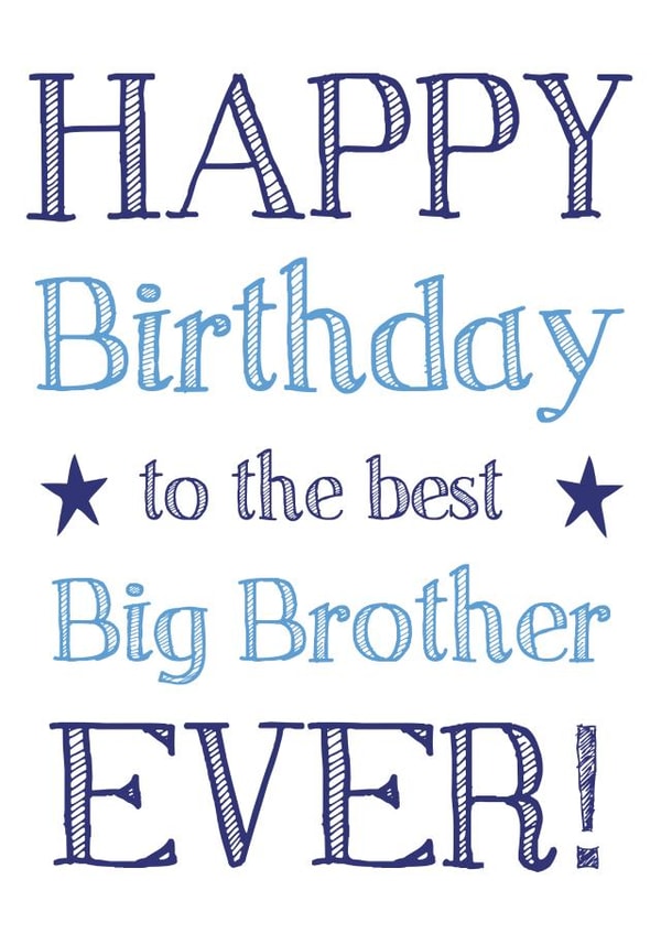 Classic Birthday Card - Big Brother - The Best created by Hello Fridays Studio