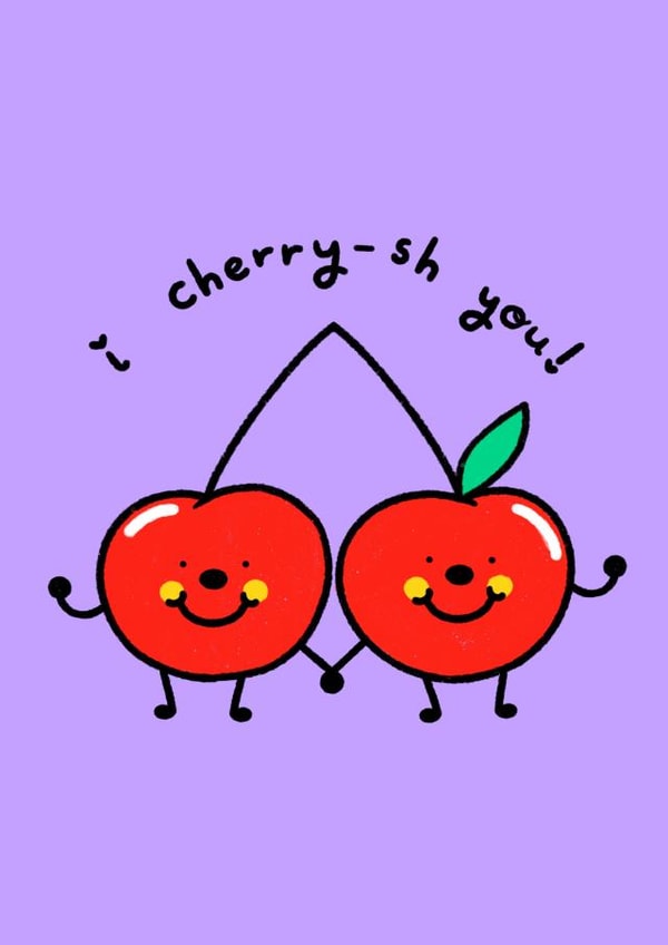 cherry thank you valentine’s card created by everythinggggnice