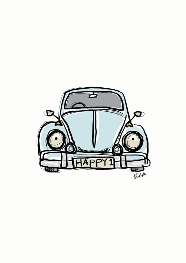 Happy Bug Car created by Elizabeth Anderson Art