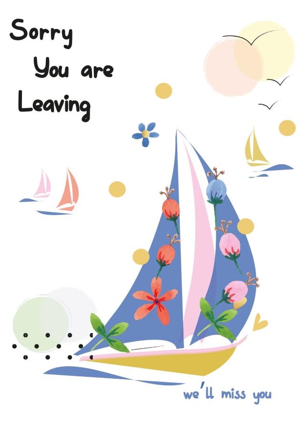Beautiful Leaving Boat Card created by SABIVO Design by Sabina