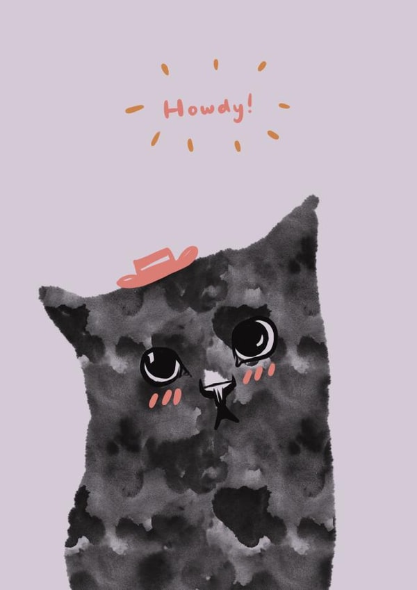 Howdy Black Cat created by Dora's space