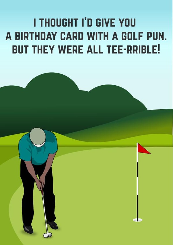 Birthday Golf pun created by Doodle Dot Design Co