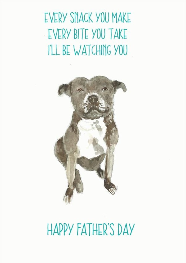 Gorgeous Staffy father's day card big grey house hippo created by Sarah Maddox