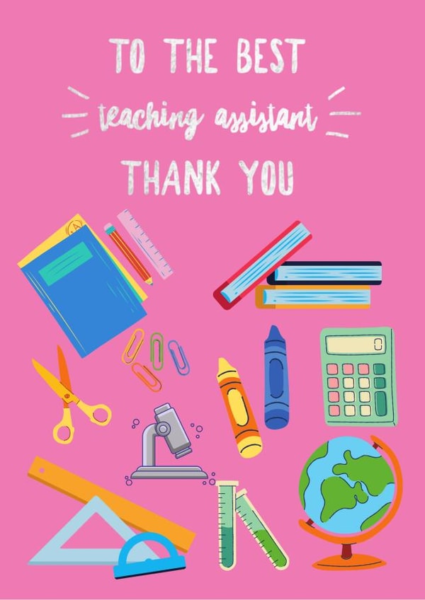 Best Teaching Assistant thank you card created by Faye Burtenshaw