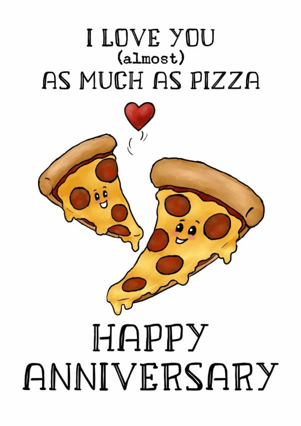 Pizza Lover Anniversary Card created by TinkerDoodleArt