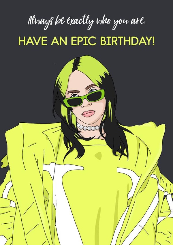 Billie Eilish Birthday Card Inspiration created by Evie Garnett Designs