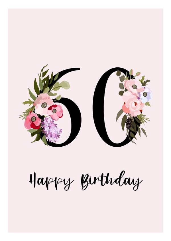 Floral 60th Birthday Card created by Betty & Nell