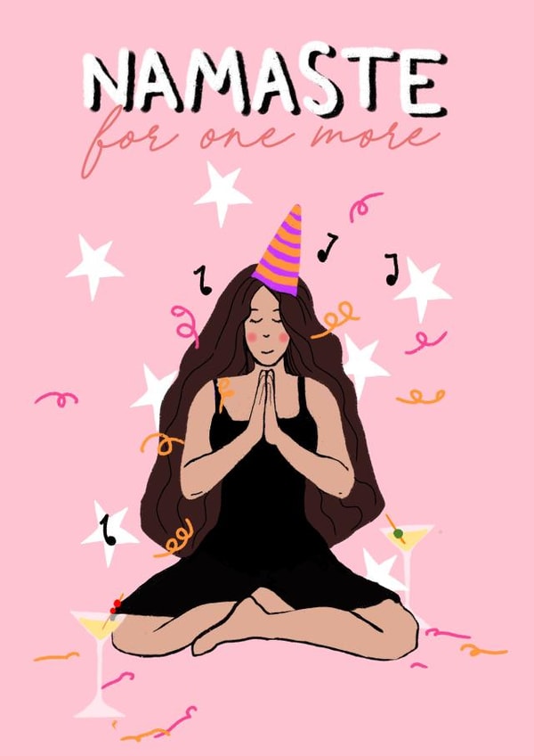 Namaste funny yoga celebration card  created by Ginger Peach Design