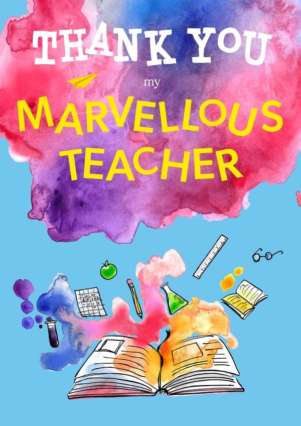 Thank you my marvellous teacher card created by Dani Verbeeten