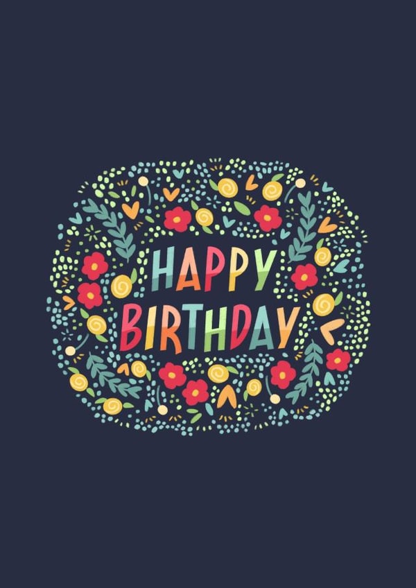 Floral birthday card created by Valeria Frustaci