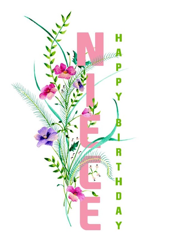 Pretty floral Niece Birthday card created by Jasmine Violet