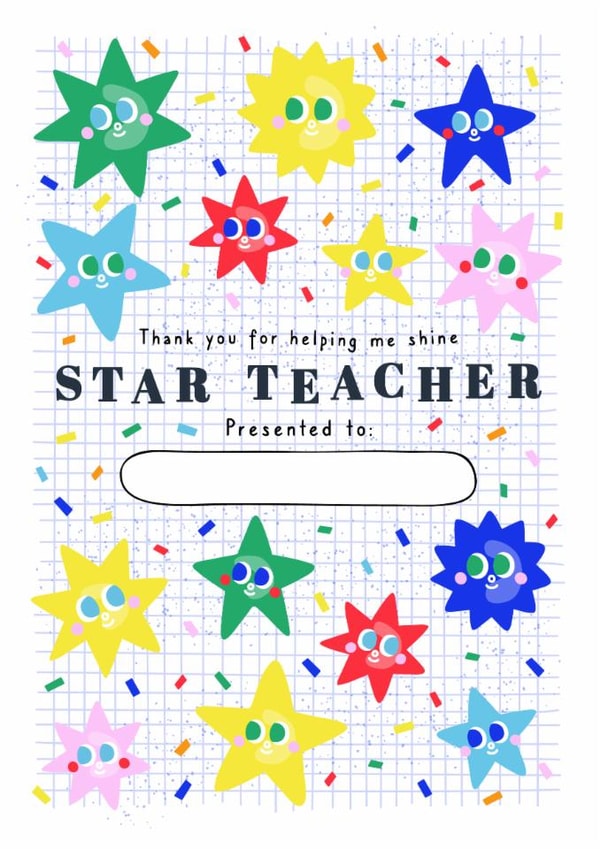 Star School Teacher Thank You Card created by Creative Joy