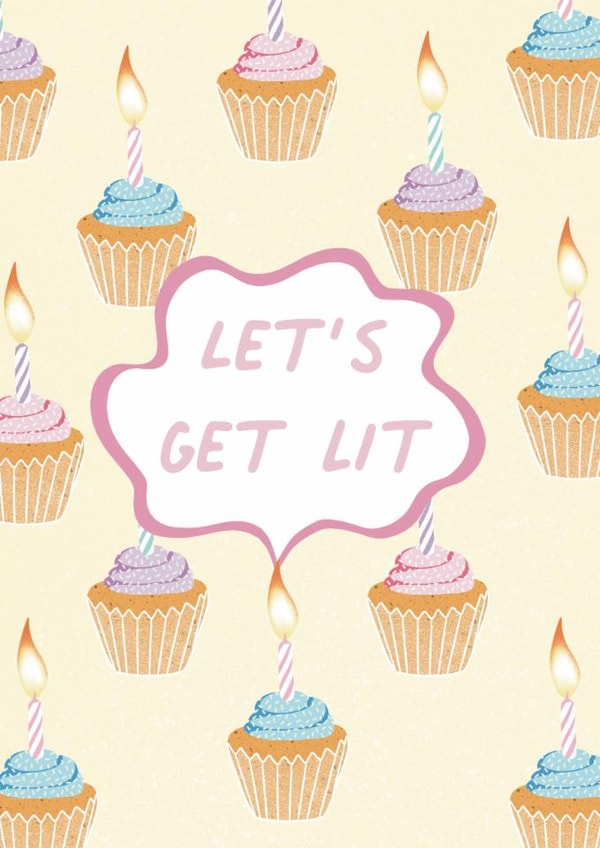 Let’s get lit birthday card created by Amy V Packham Art