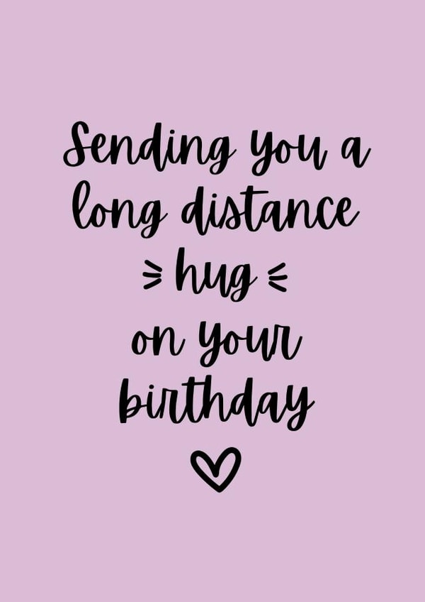 Sending you a long distance hug on your birthday greeting card created by Roxy Doodles