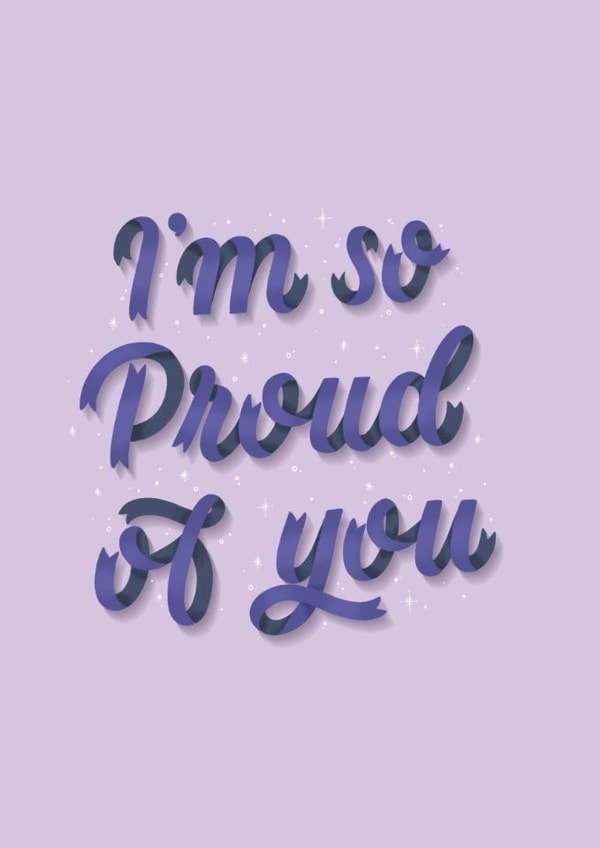 I'm so proud of you card created by Kamilla writes letters