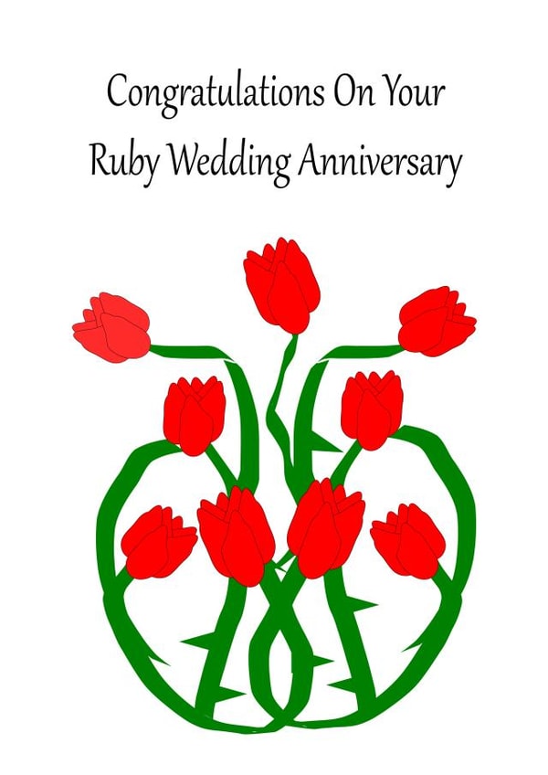 Red Roses Ruby Wedding Anniversary created by JustbyJulieCards