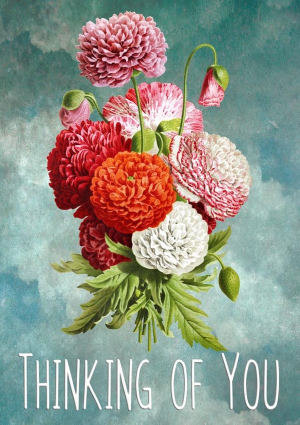 Pretty Flower Bouquet, Thinking of you card created by CardandFast