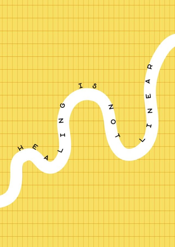 Healing Is Not Linear Mental Health Get Well Card created by Betiobca