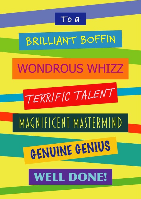 Fun and Colourful Well Done Card created by size3art