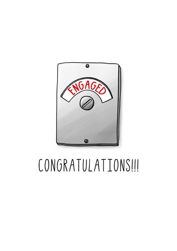 Funny Engagement & Wedding Card - Engaged Lock created by Sketchy Print Co