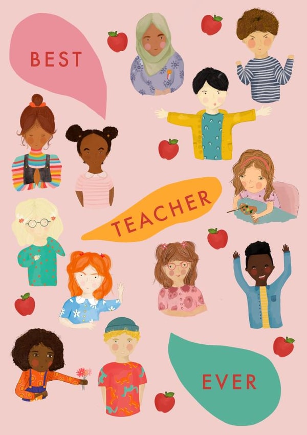 Best Teacher Ever thank you teacher card created by Kate Fox