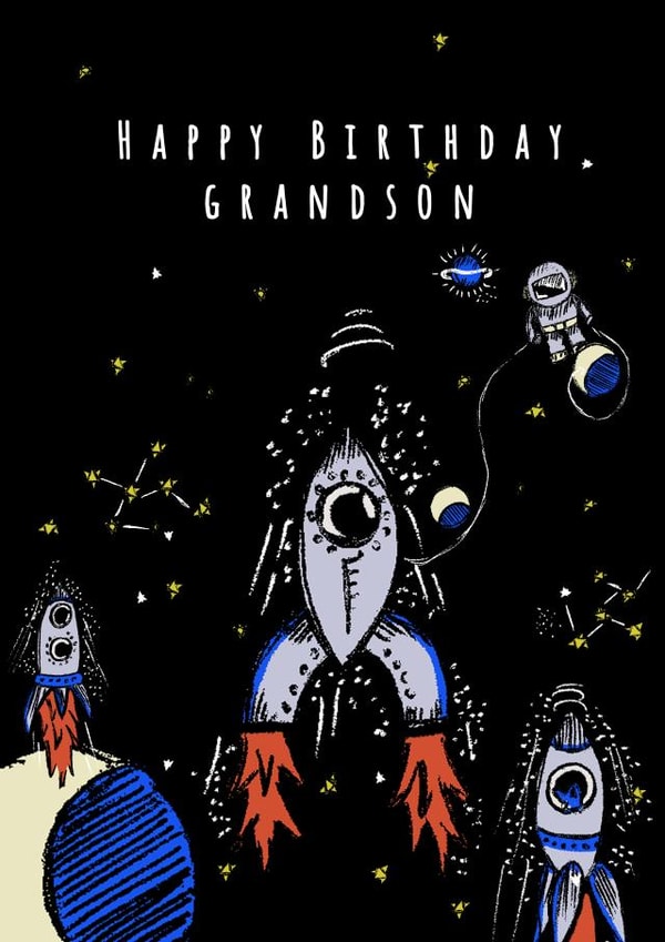 Birthday rocket for grandson created by Jasmine Violet