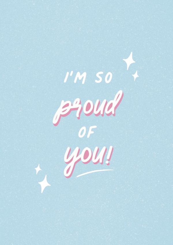 Proud of you, well done card created by Amy V Packham Art