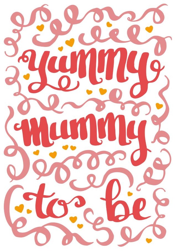 Yummy Mummy to be congratulations card created by Hot Fresh Bright by Millie Attwater