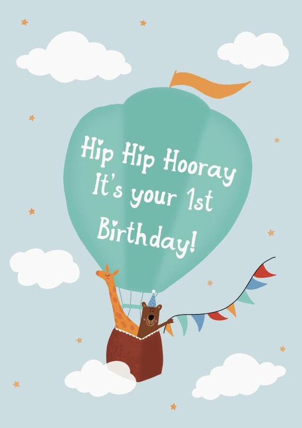 Hip Hip Hooray It’s your first birthday! created by Curious Day