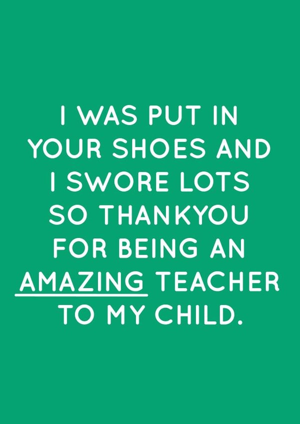 FUNNY THANKYOU TEACHER CARD created by Pack a Punch Designs