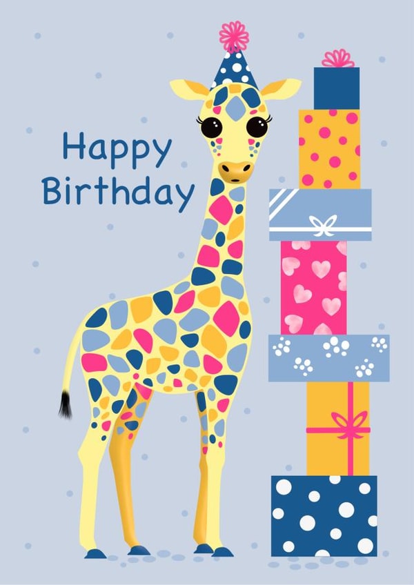Party Giraffe Birthday Card created by Doodleens Designs