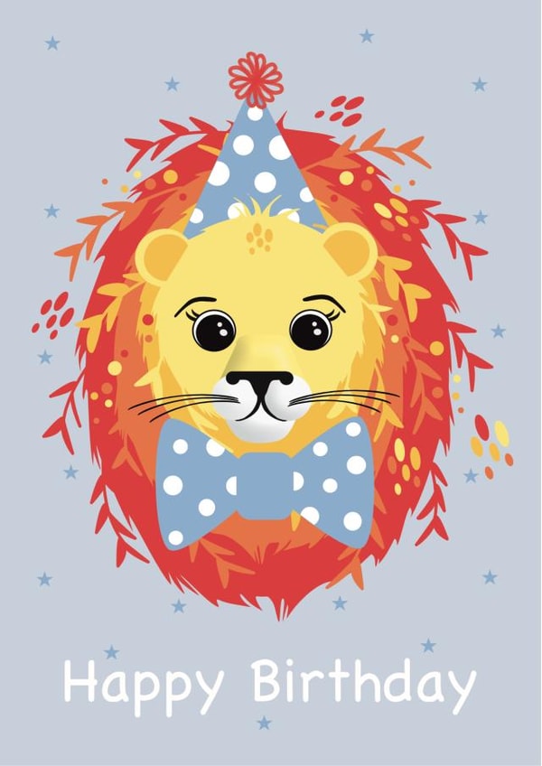 Party Lion Birthday Card created by Doodleens Designs