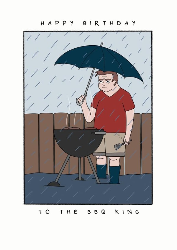 Rainy BBQ King Birthday Card created by Hey Bungalow Designs