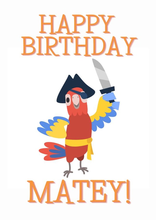 Pirate Parrot Birthday Card created by Jodie