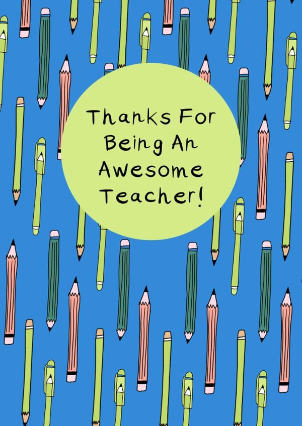 Thanks For Being an Awesome Teacher created by Helen Ridley Illustration