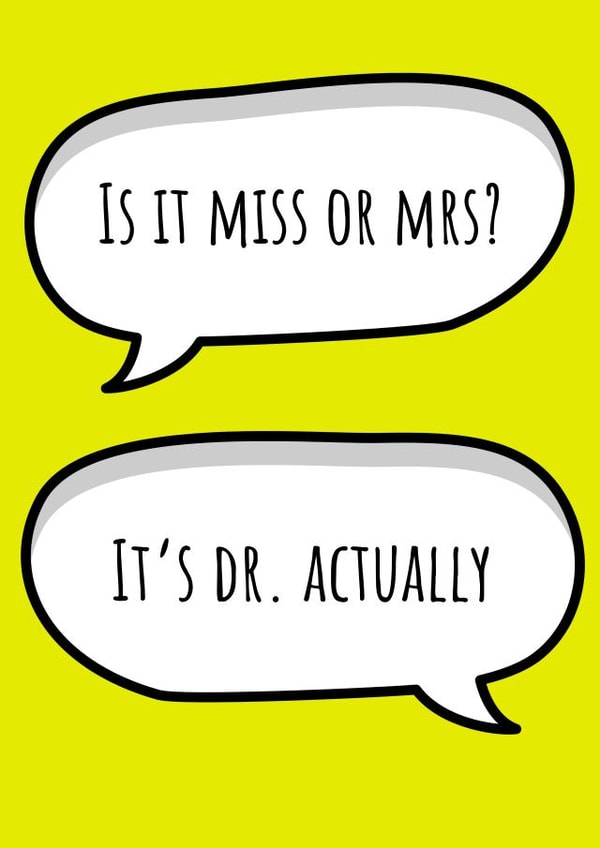 Funny PhD graduation card for female doctor graduates created by Evezee