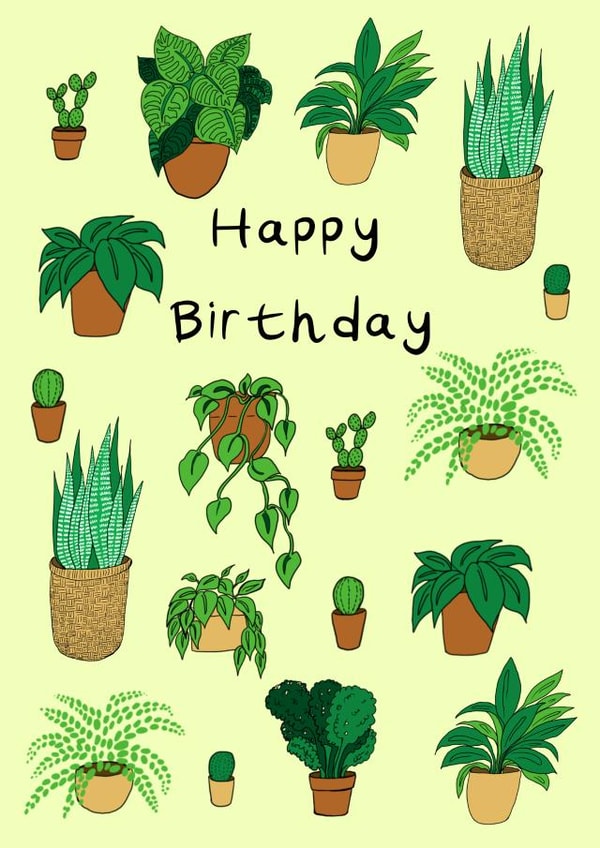 Happy Plant Birthday created by Helen Ridley Illustration