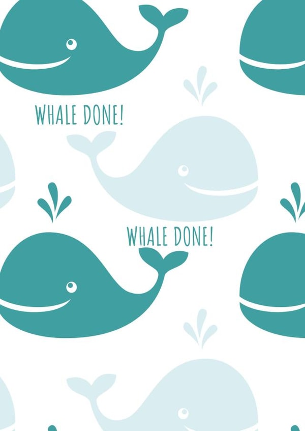 Is it whale done or well done?! Congratulations Card created by Sand and Seagull
