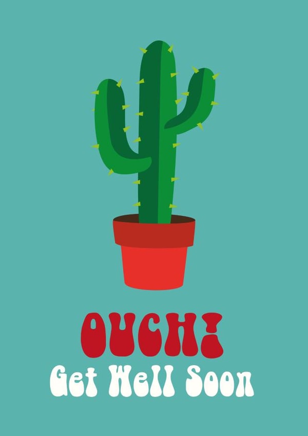 Get Well Soon Cactus Card created by Cloud Cuckoo Design