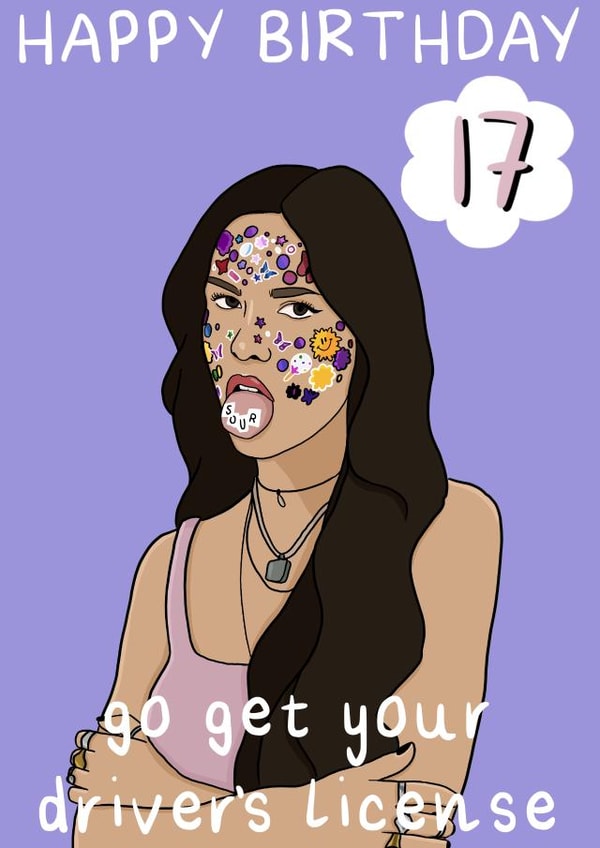Olivia Rodrigo 17th Birthday Card created by Ria Wood