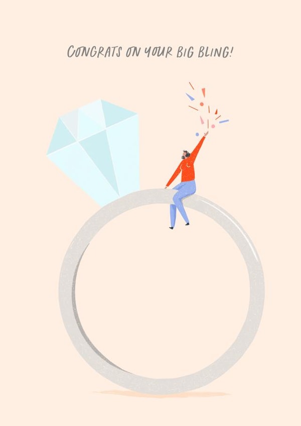 Big Bling Ring - Engagement Card created by Inku Goods