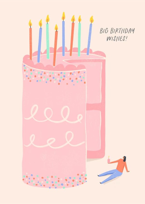 Big Birthday Wishes Cake Card created by Inku Goods