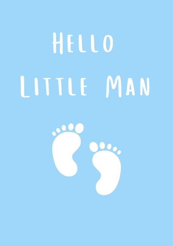 Hello Little Man - New Baby Boy Card 1001 created by A Bee's Designs