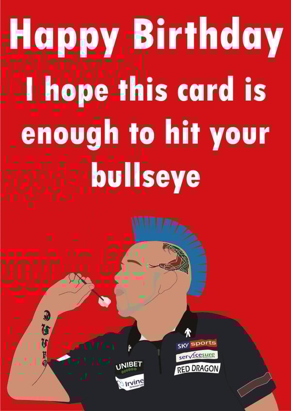 Darts Buleseye Birthday Card created by LDN Prints