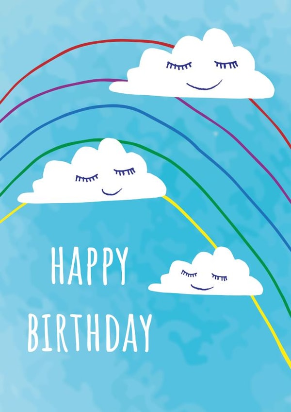 Rainbow birthday card created by Five bees