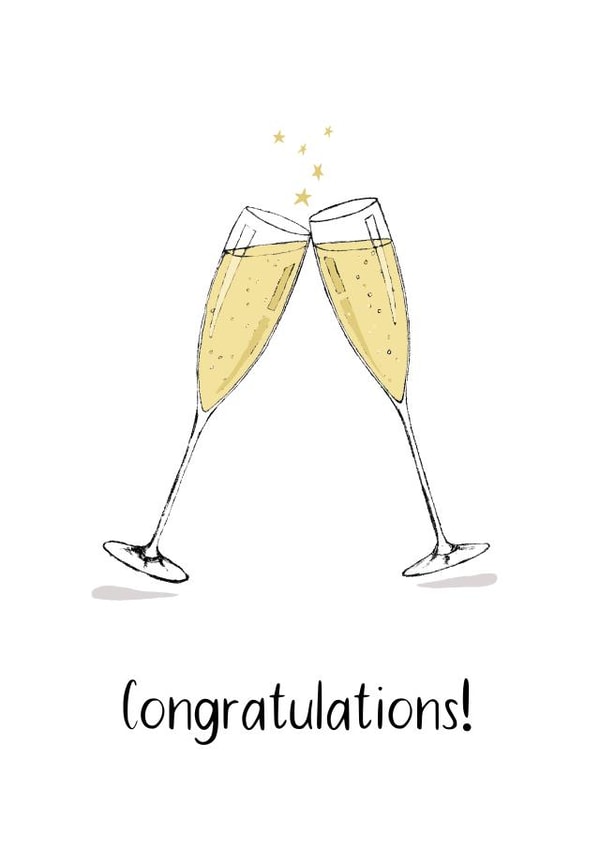 Pretty Prosecco Cheers Anniversary Card / Wedding Card / Engagement Card - Congratulations! created by Maddy Bennett